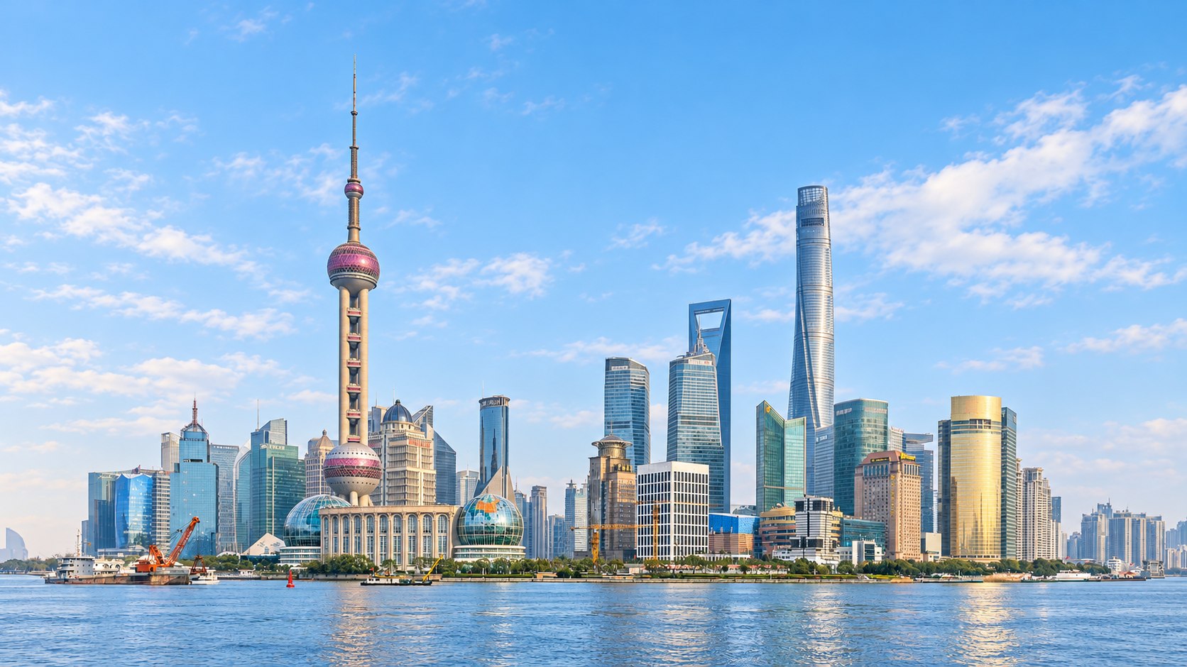 Shanghai's financial district and the Huangpu River